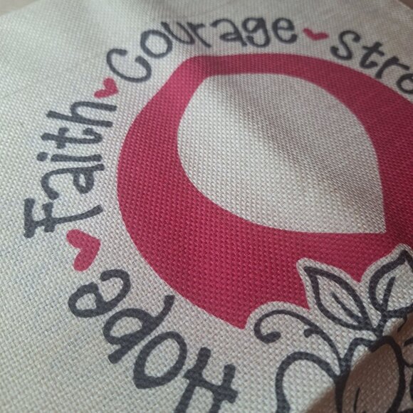 Breast Cancer Awareness Garden Flag Decorative Burlap 12.5 x 18 Inches Hanging - Picture 2 of 4